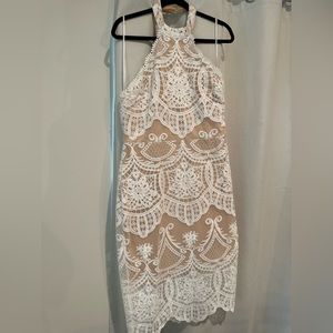 White with nude underlay Lulus dress NWT